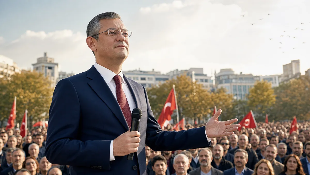 Özgür Özel ve Yeni Parti tanıtımı için kalabalıkla birlikte hazırlanan güçlü hero görseli